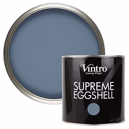 Vintro Chiswick House Blue Eggshell Paint for Walls, Wood and Trim, 2.5 Litres – 1