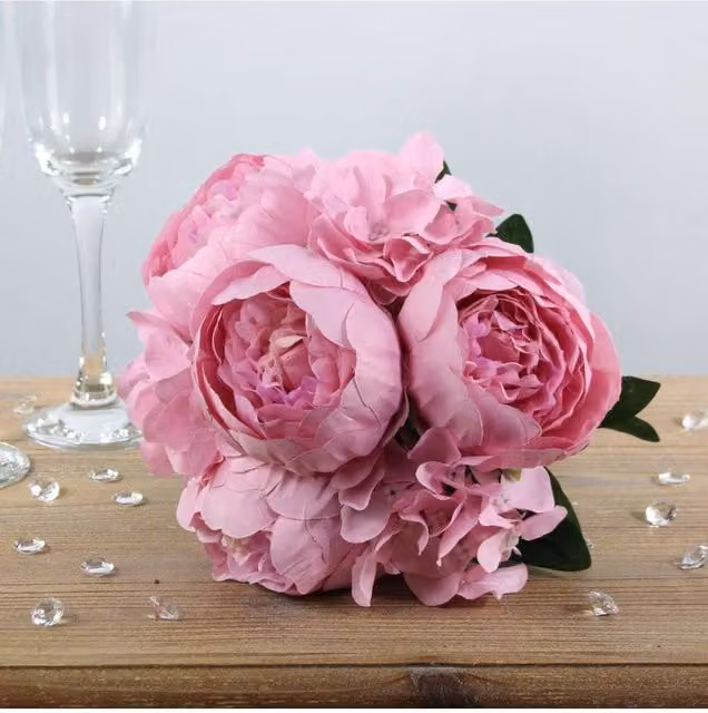 KDMD Arundel Romance Mixed Floral Bouquet in Dusky Pink, 28 cm, 2 Pack – 1