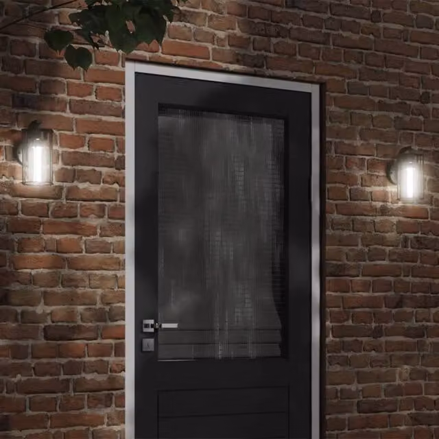 Berkfield Home Set of 2 Black Stainless Steel Modern Outdoor Wall Lights for Garden