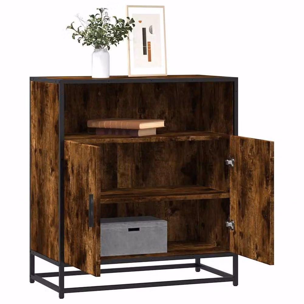 Berkfield Home Smoked Oak Sideboard in Brown, W: 68 cm, D: 35 cm, H: 76 cm – 2