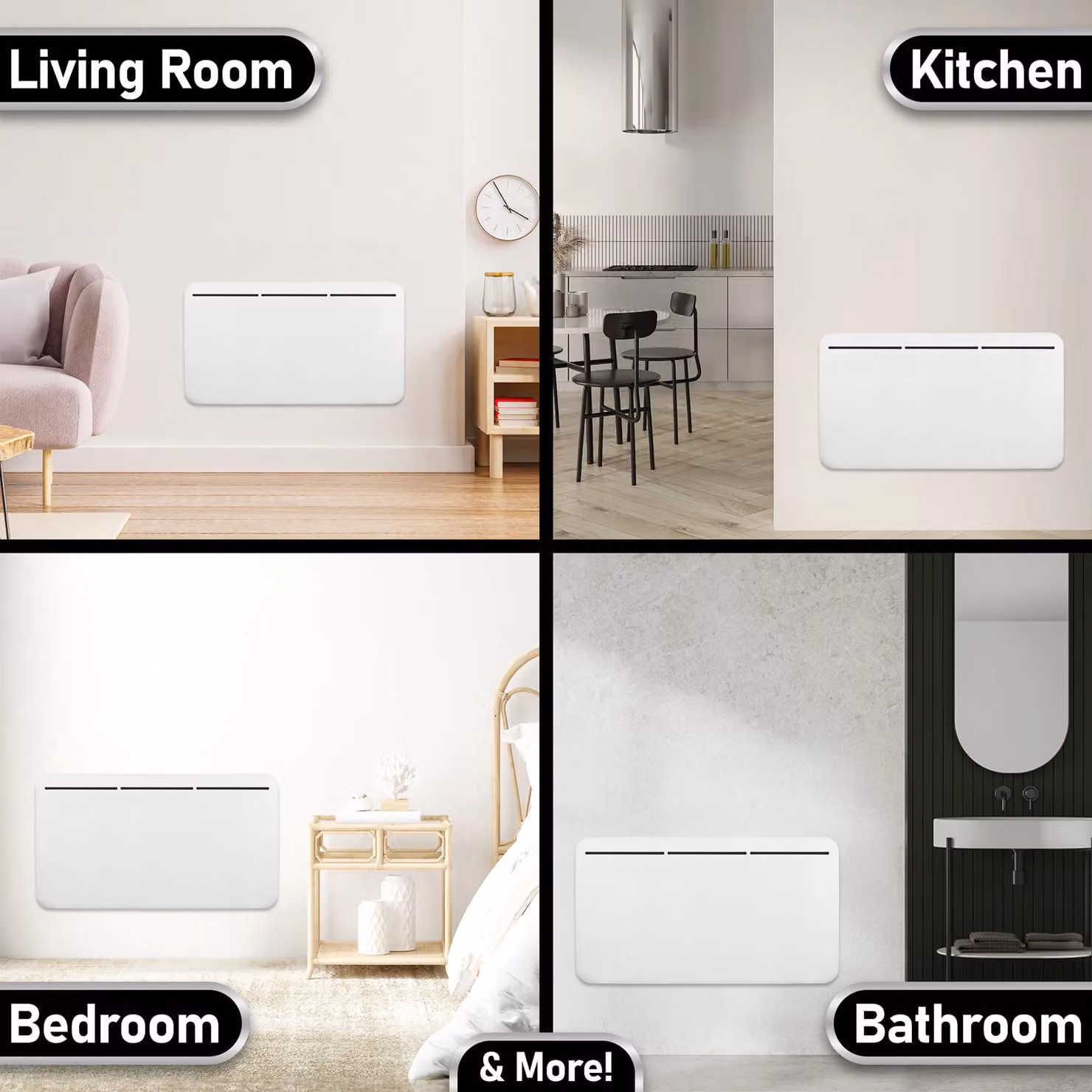 MYLEK 2000W Electric Panel Convector Heater with Timer and Thermostat, White – 3