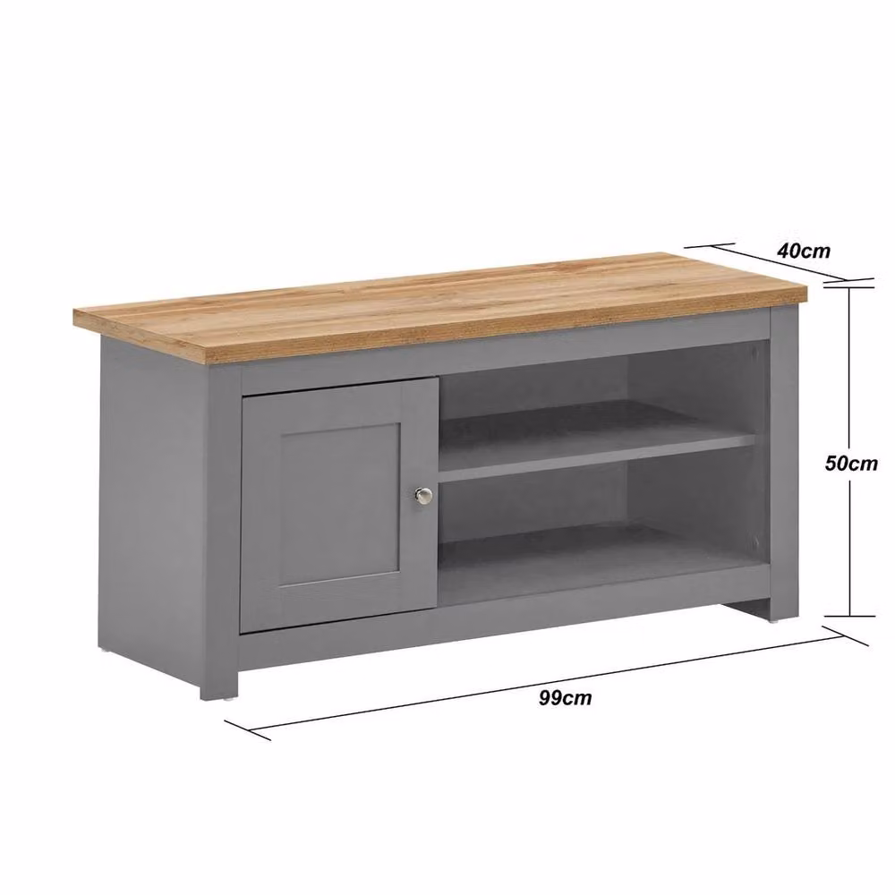 EONLION Modern Grey MDF Wood 1-TV Unit Cabinet Stand Width: 100 cm – 2