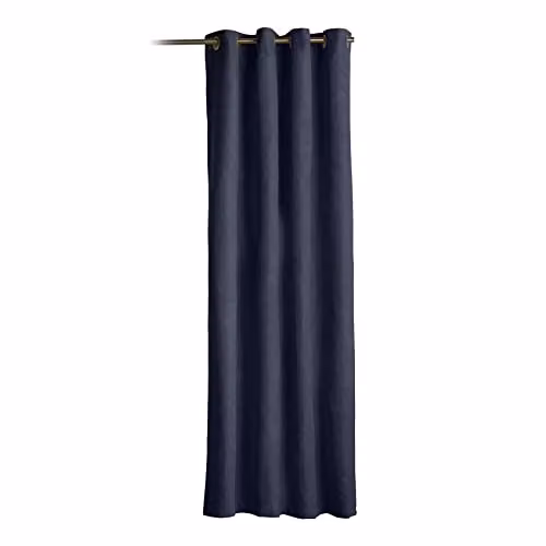 Alan Symonds Luxor Living Blue Velvet Chenille Blackout Eyelet Door Curtain, Width: 137 cm, Height: 213 cm – 6