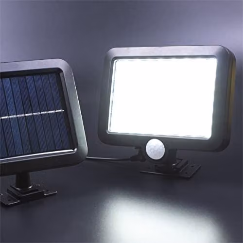 St Helens Home & Garden Solar Powered Motion Sensor LED Wall Security Floodlight in Black