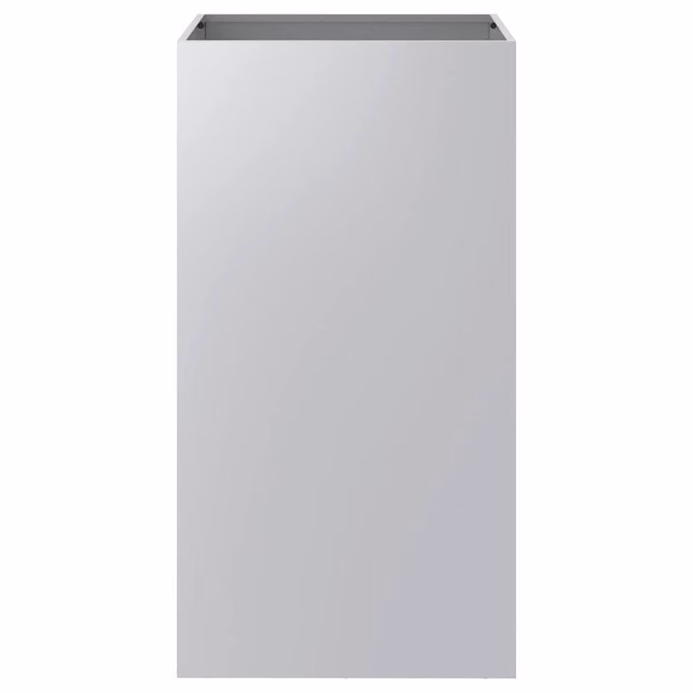 Berkfield Home Silver Galvanised Steel Planter W: 42 cm, D: 38 cm, H: 75 cm – 3