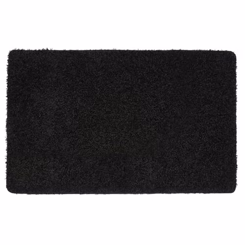 THE RUGS My Mat Black Washable Non Slip Shaggy Rug W: 60 cm, D: 60 cm, H: 1 cm – 1