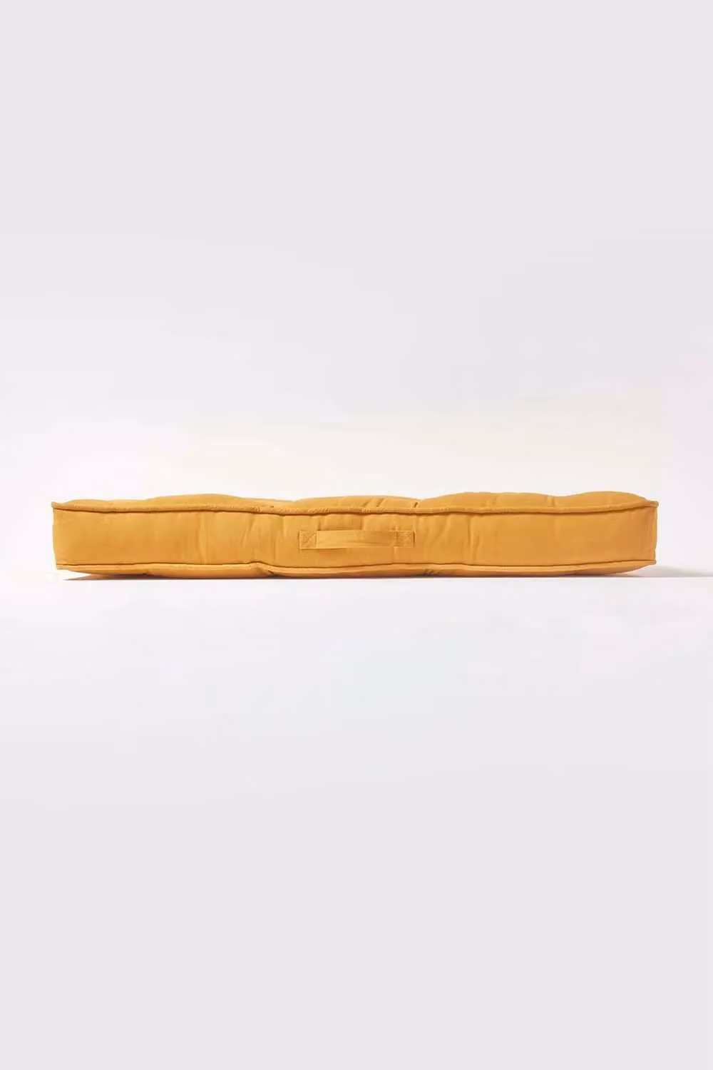 Homescapes Cotton 2 Seater Booster Cushion in Yellow and Grey – 2