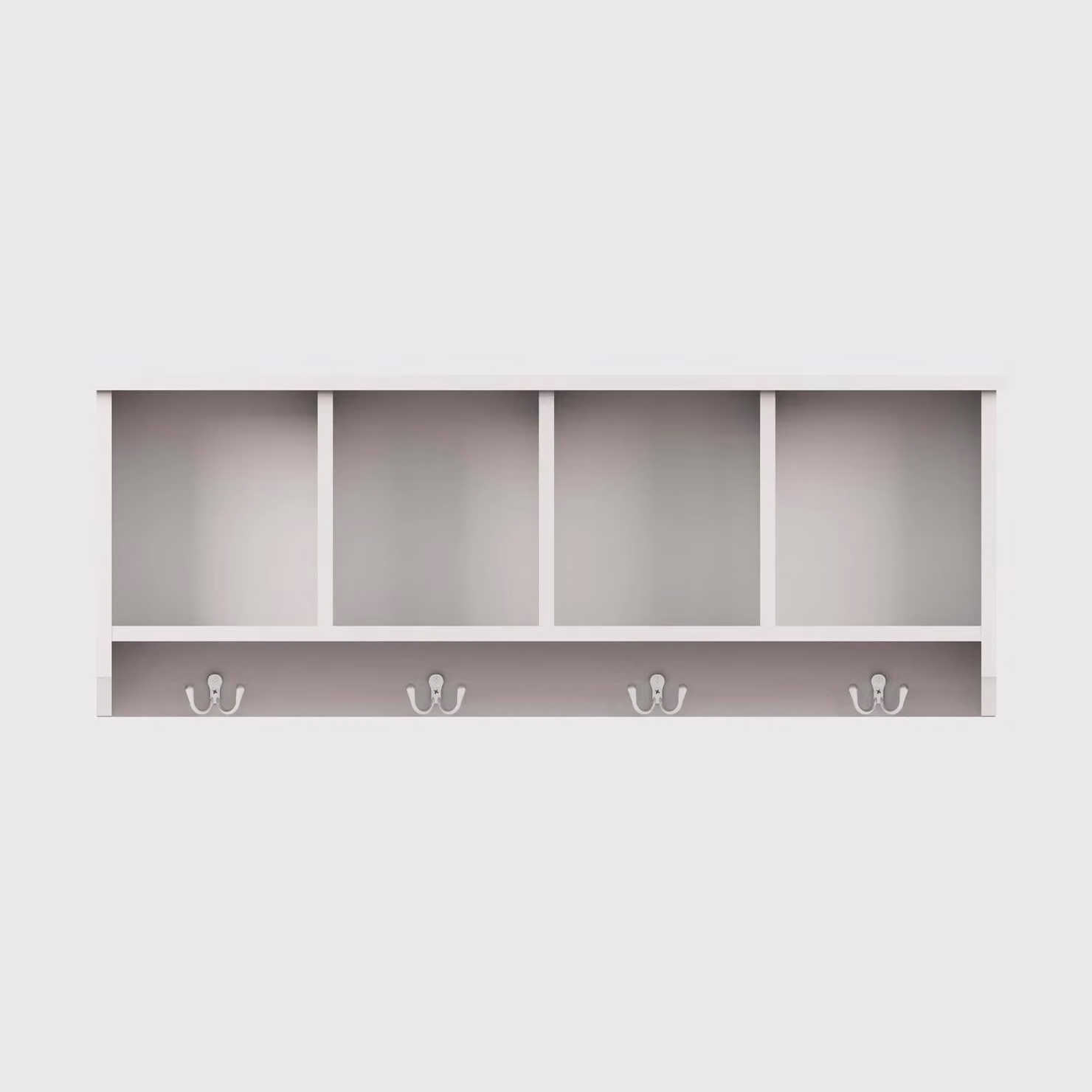 GFW Kempton Wall Rack with Distributed Point Hooks in White and Grey Matt – 3