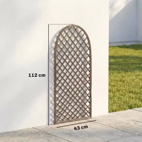 Outsunny Decorative Garden Trellis with Dome Top for Climbing Plants, Brown Wood Finish – 7