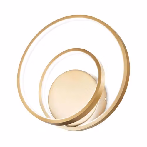 Ideal Lux OZ Dimmable Swirl Integrated LED Wall Lamp in Brass with Warm White 3000K Light