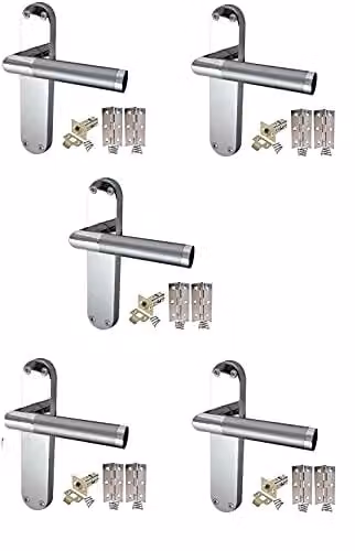 Golden Grace Mitred Door Handle in Satin and Polished Chrome Dual Finish