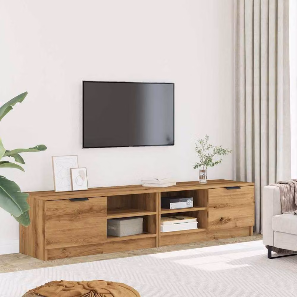 Berkfield Home Artisan Oak TV Cabinets, 2 Piece Set, Brown, W/D/H: 80 x 35 x 36.5 cm – 3