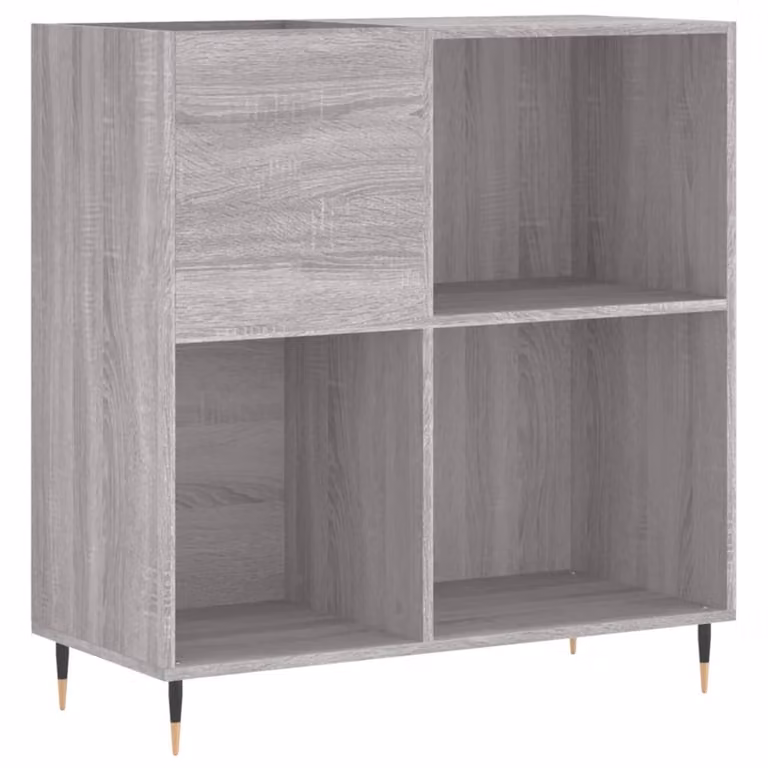 Berkfield Home Record Cabinet in Grey Sonoma, W: 84.5 cm, D: 38 cm, H: 89 cm