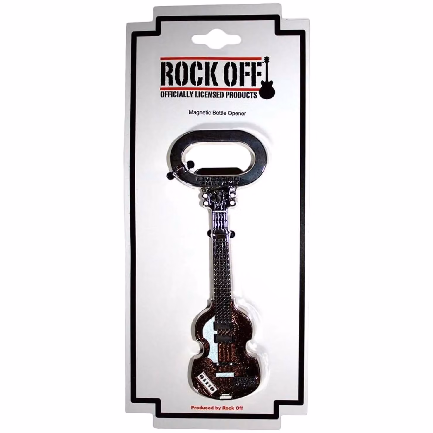 Rock Off Mathew Street Bass Guitar Metal Bottle Opener in Brown – 2