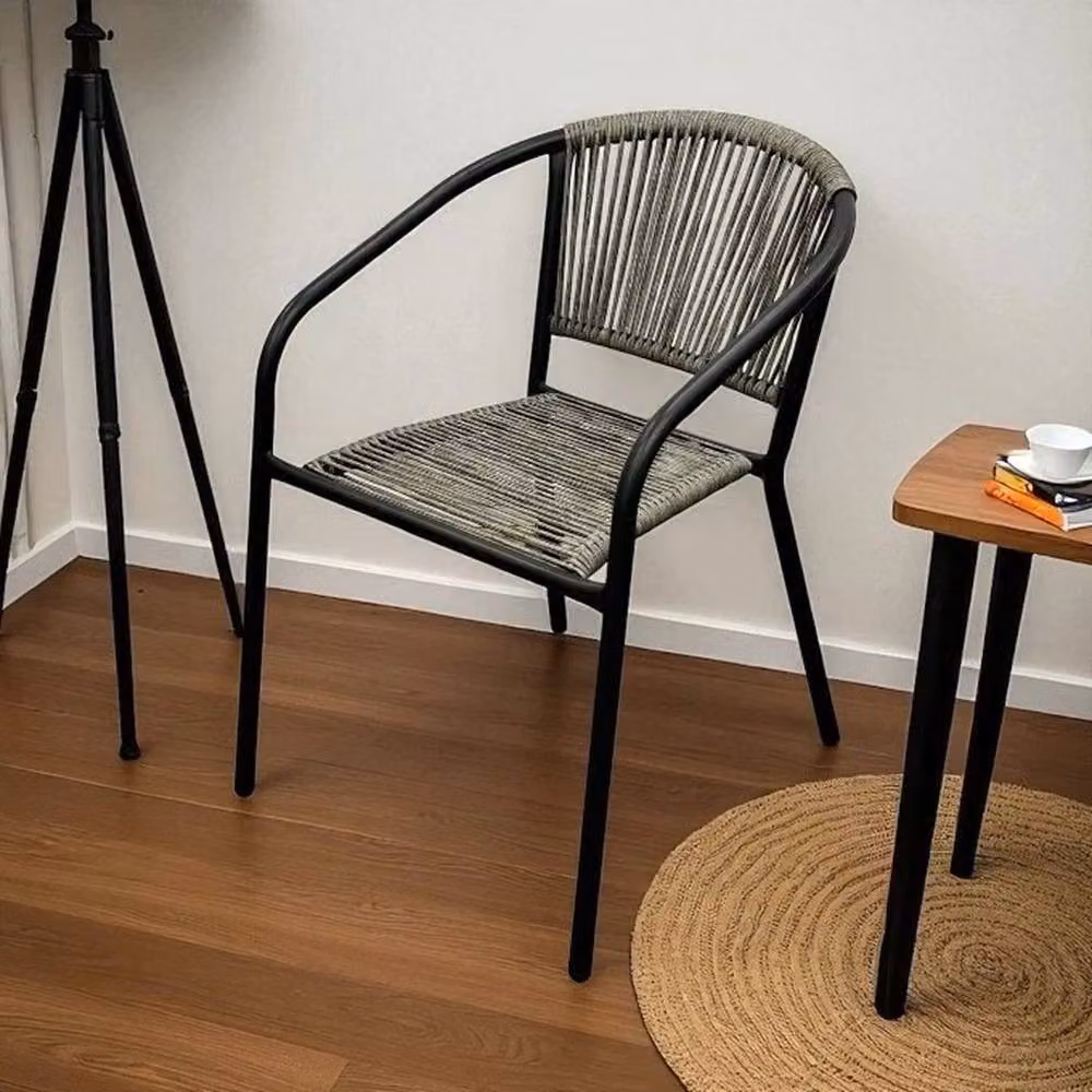 Kelvenix Pack of 4 Grey Modern Garden and Terrace Chairs – 4