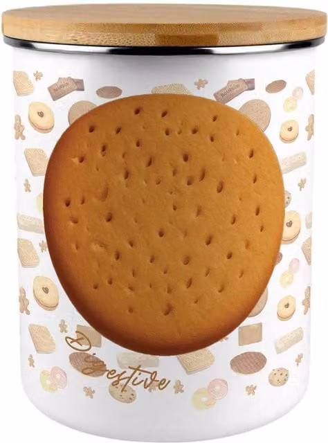 Purely Home Multicoloured Ceramic Digestive Biscuits Novelty Extra Large Storage Canister