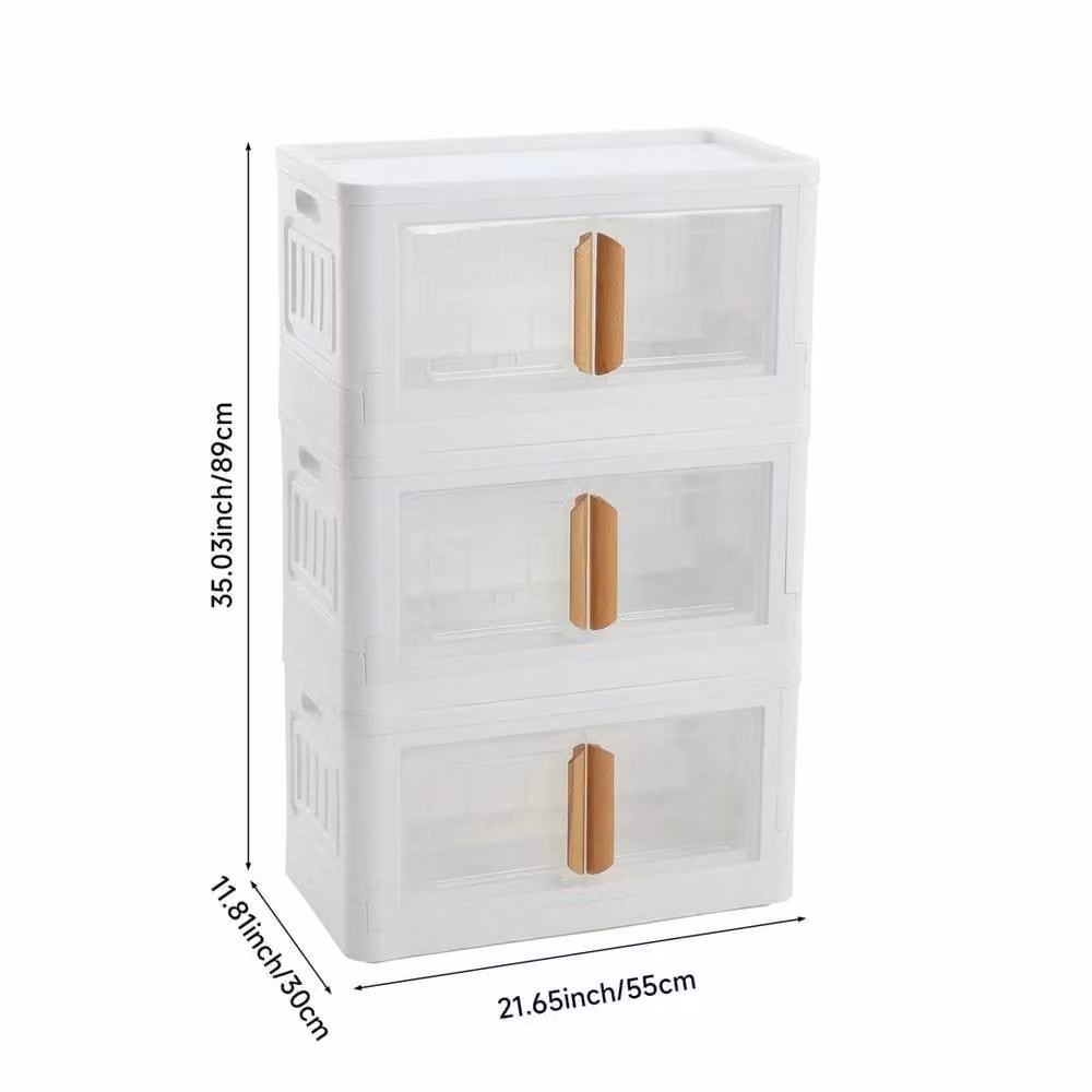 Kelvenix Freestanding Double Door Storage Cabinet with Glass Doors, White, H 89.0 cm x W 55.0 cm x D 30.0 cm – 1