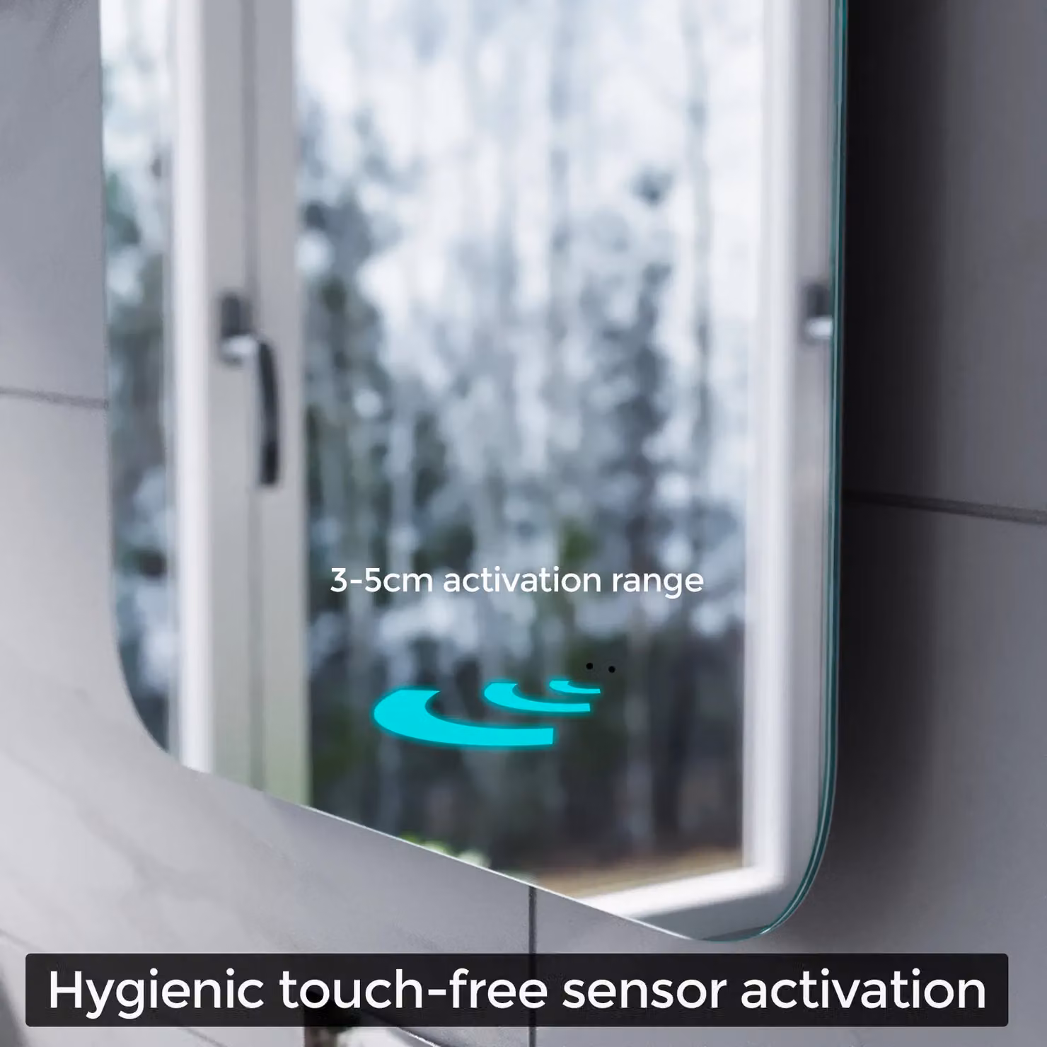 Nes Home Silver Motion Sensor LED Bathroom Mirror with Shaver Socket and Demister, W: 50 cm, H: 70 cm – 5