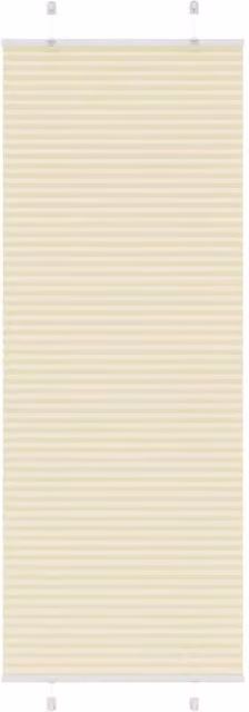 Berkfield Home Single Pleat Corded Blind in Cream Polyester, W: 74.4 cm, H: 200 cm