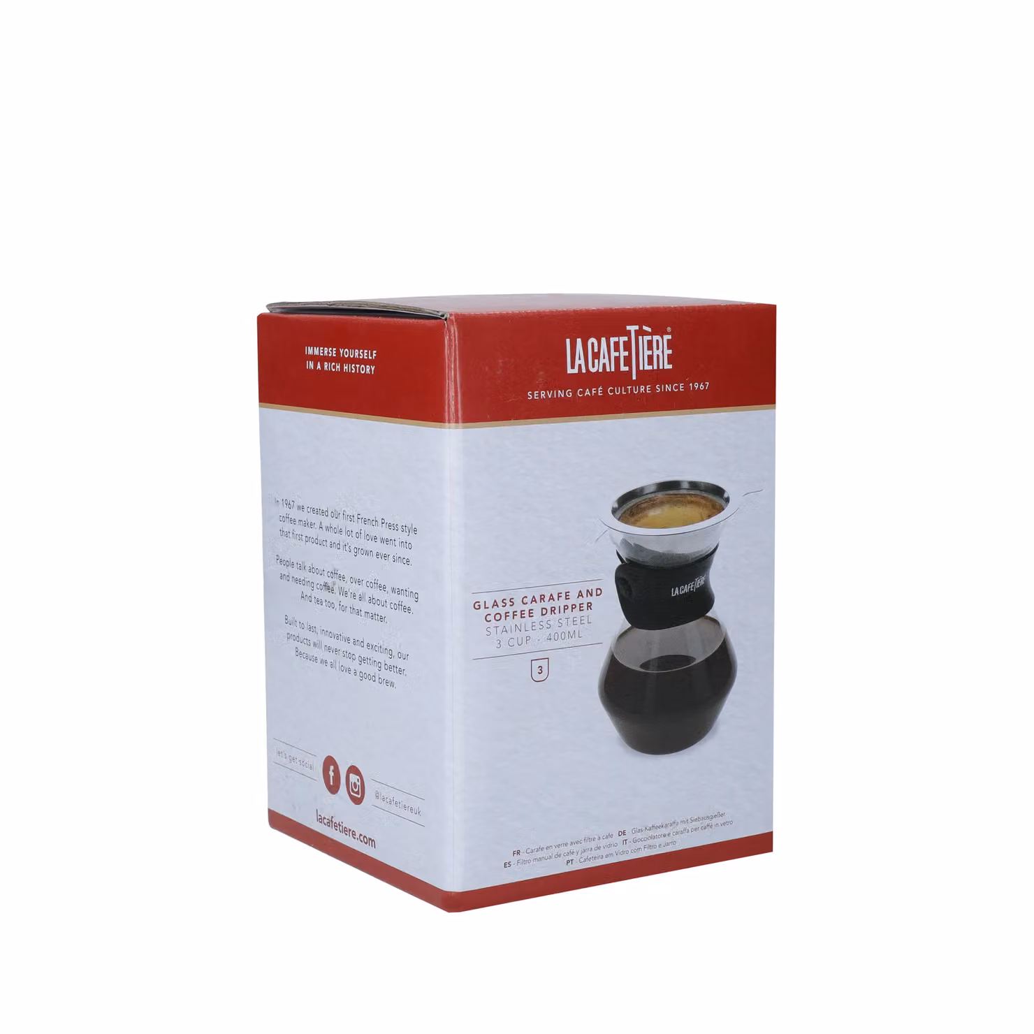 La Cafetiere Glass Coffee Dripper and Carafe Set, Black – 4