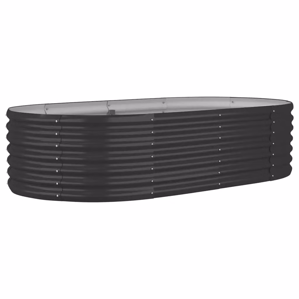 Berkfield Home Garden Powder-coated Steel Raised Bed in Anthracite Black, W/D/H: 152 x 80 x 36 cm – 2
