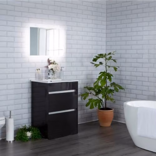PBSL Group London Tile Internal Wall Panel, White, Pack of 4, W: 25 cm, H: 260 cm, D: 0.8 cm