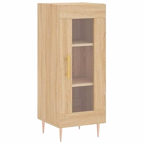 vidaXL Modern Sideboard in Sonoma Oak with Glass and MDF, W/D/H: 34.5 x 34.0 x 90.0 cm – 1