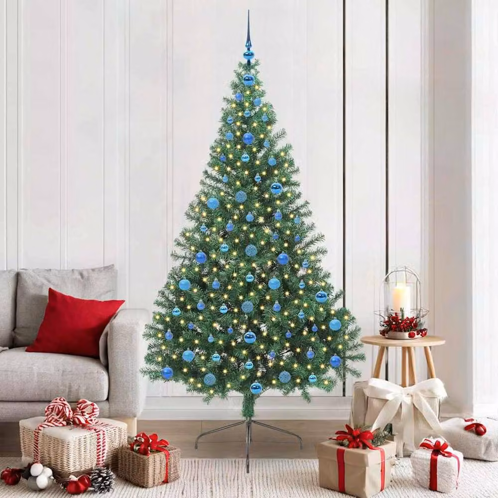 Berkfield Home Beautiful Pre-lit Artificial Christmas Tree, Green, Height: 210 cm – 2