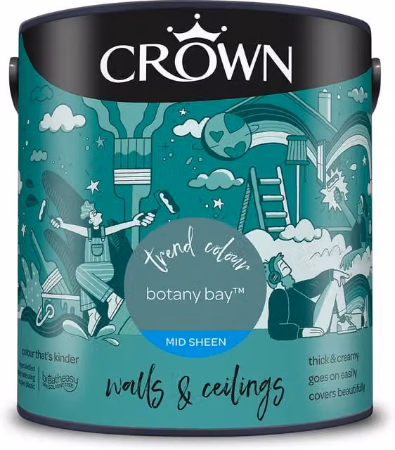 Crown Botany Bay Mid Sheen Emulsion Walls and Ceilings Paint, 2.5 l