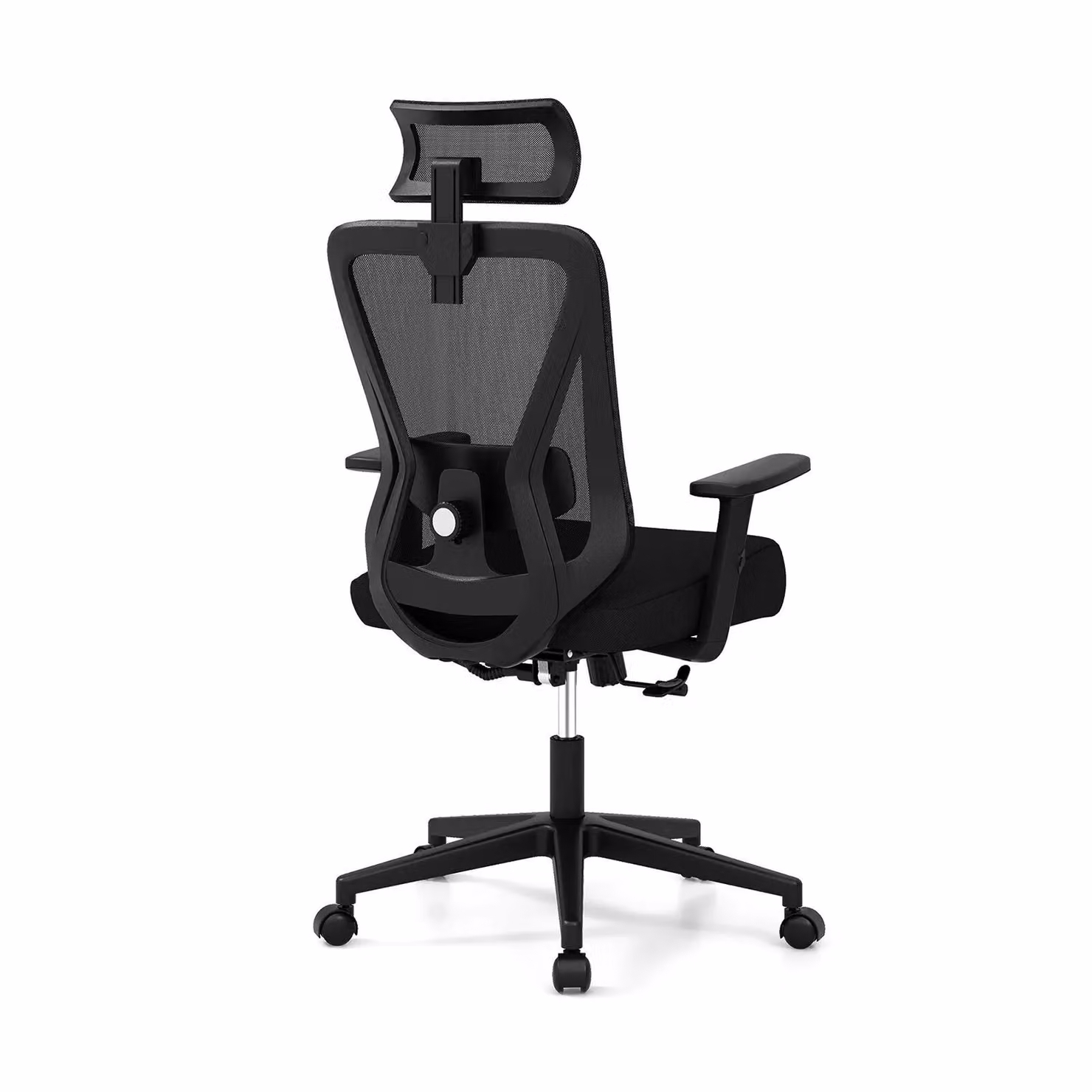 Gymax Ergonomic Mesh Office Chair in Black with Headrest, Armrests and Swivel Function – 11
