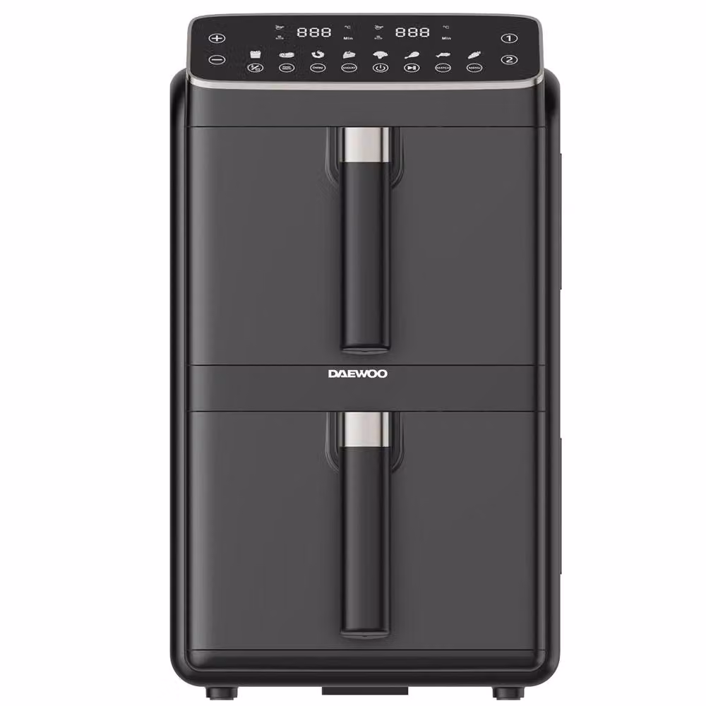 Daewoo Dual Stack 10L Dual Drawer Air Fryer with Keep Warm Function, Black – 4