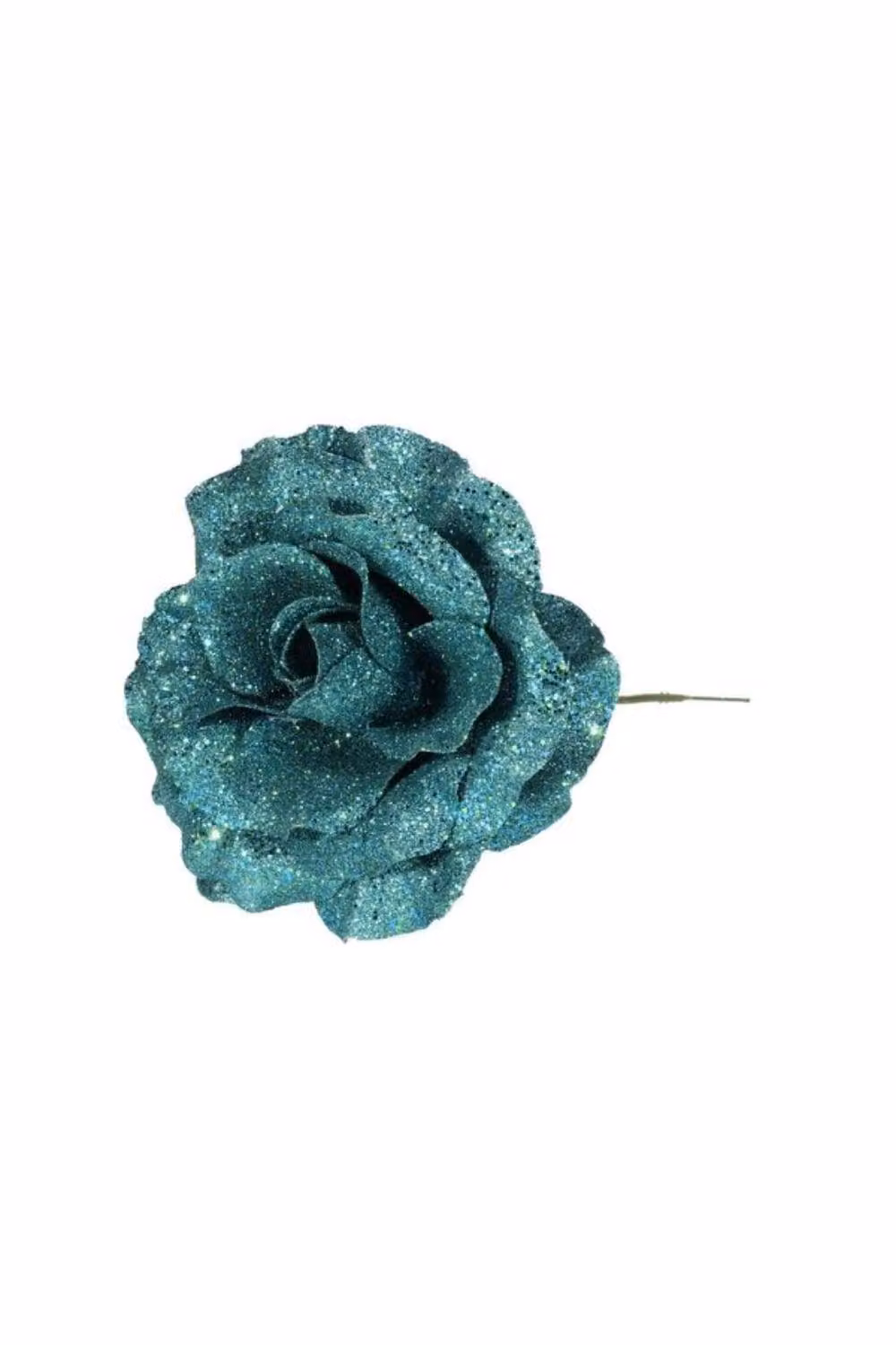 KDMD Peacock Glitter Rose Hanging Decorations, 3 Pack, Teal, Dia: 21 cm – 2