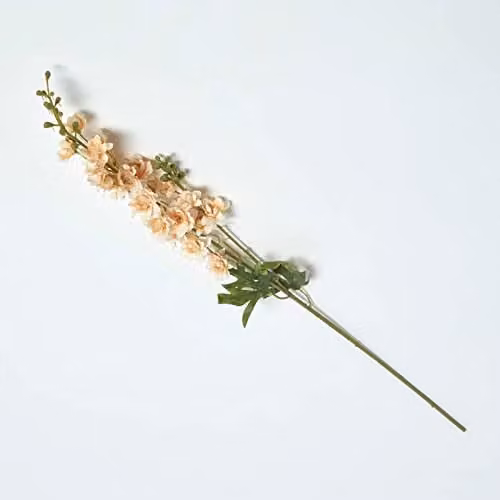 HOMESCAPES Orange Artificial Peach Stock Flower Silk Spray, Height: 87 cm