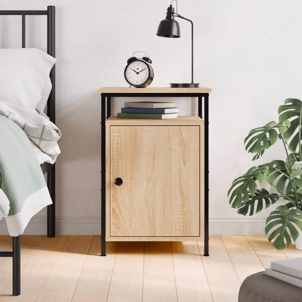 Berkfield Home Sonoma Oak Bedside Cabinet in Light Tan, W/D/H: 40 x 42 x 60 cm – 2