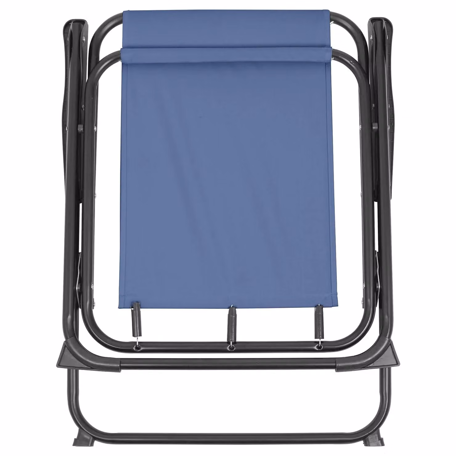 Harbour Housewares Pack of 4 Folding Metal Beach Chairs in Navy Blue with Matt Black Powder Coated Steel Frame – 2
