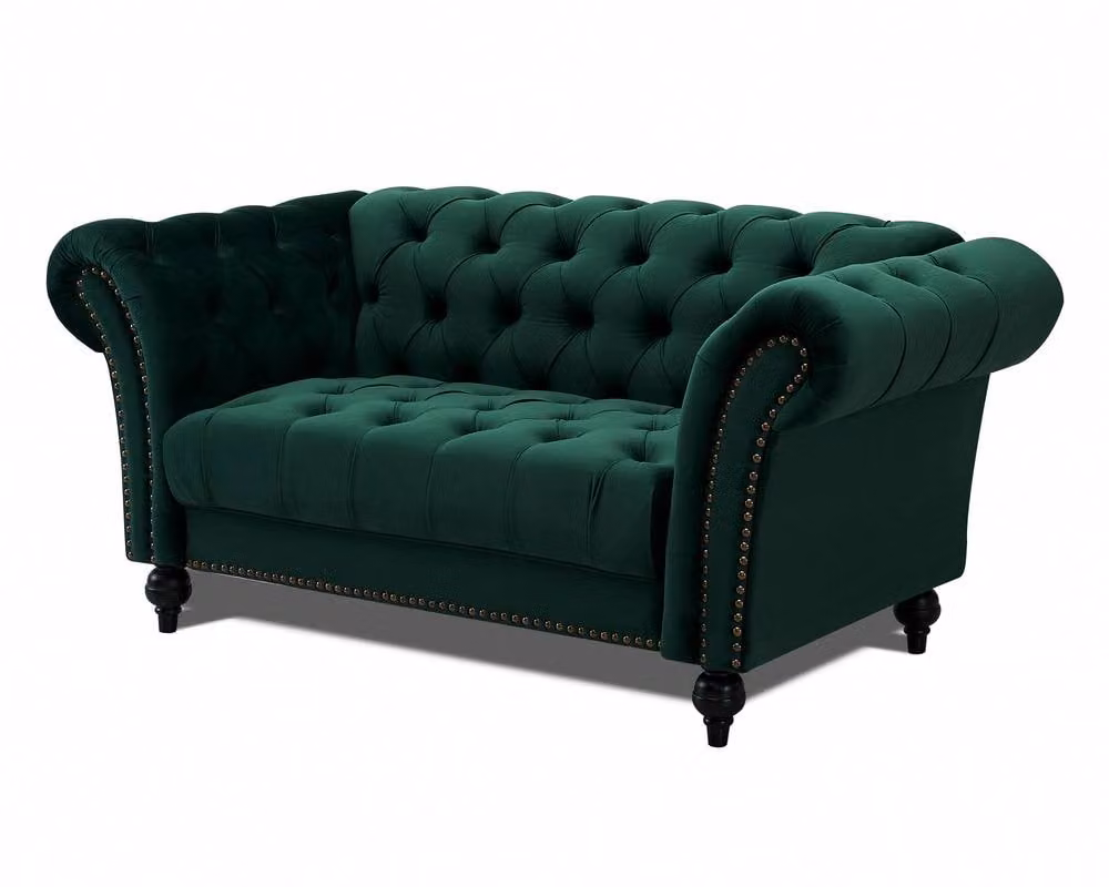 Home Detail Mayfair Green Velvet 2 Seater Chesterfield Sofa – 3