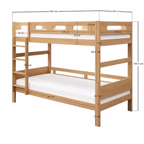 Flair Furnishings Elijah Detachable Wooden Bunk Bed in Brown – 2