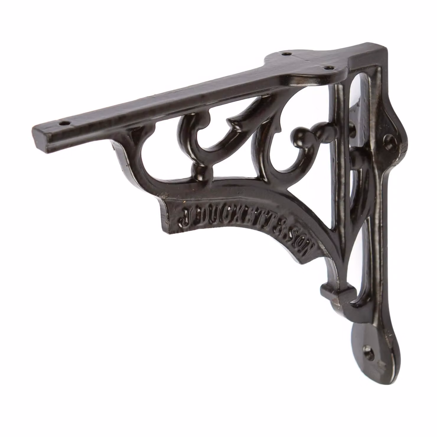Hammer and Tongs Ornate Iron Shelf Bracket, Black, Pack of 4 – 4