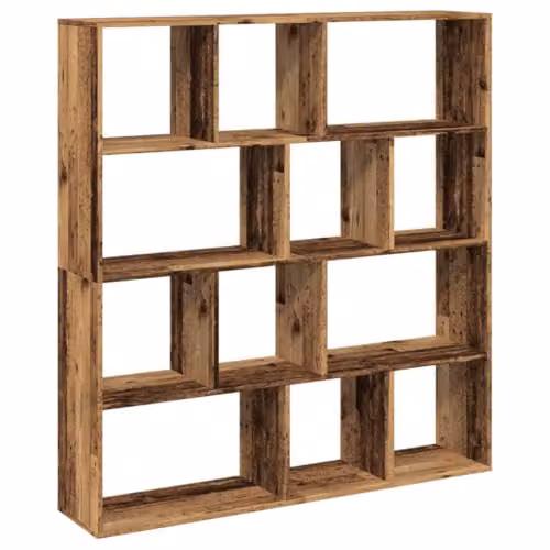 vidaXL Book Cabinet in Old Wood Brown, Engineered Wood, W: 132 cm, D: 29 cm, H: 141.5 cm