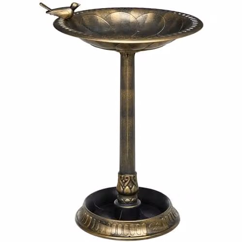 Outsunny Antique Style Bird Bath in Bronze Tone, Height: 72 cm – 1