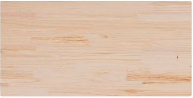Berkfield Home Rectangular Solid Wood Pine Table Top in Natural, W: 100 cm, D: 50 cm, H: 1.7 cm