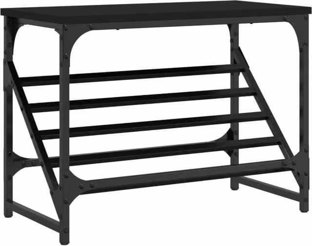 Berkfield Home Black Shoe Rack W/D/H: 60 x 30 x 45 cm – 1