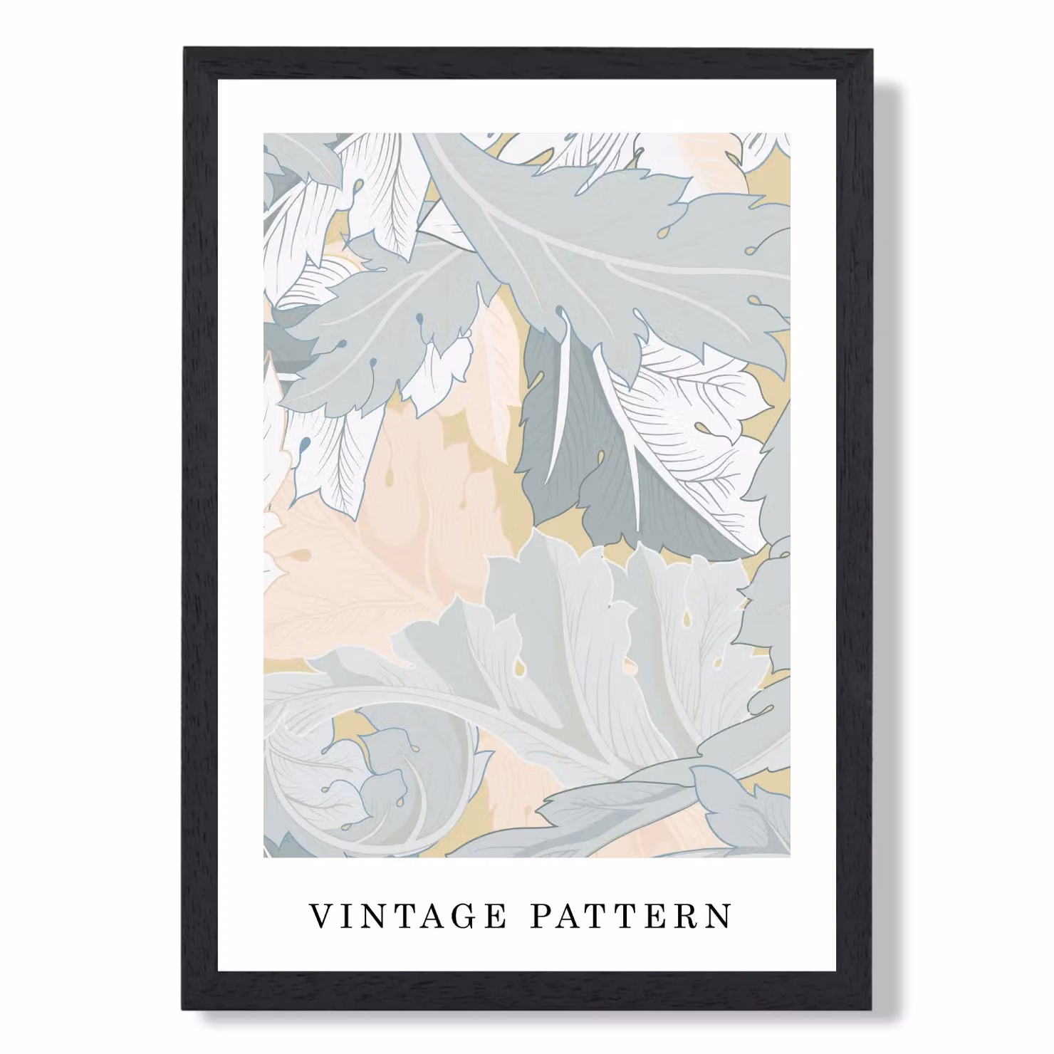 ARTZE William Morris Wreath Floral Art Print in Green, Peach and Multicolour with Black Frame, A2 – 2