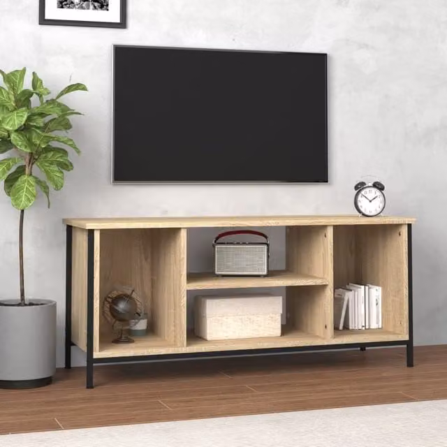 Berkfield Home Sonoma Oak TV Cabinet in Brown, W/D/H: 102 x 35 x 45 cm