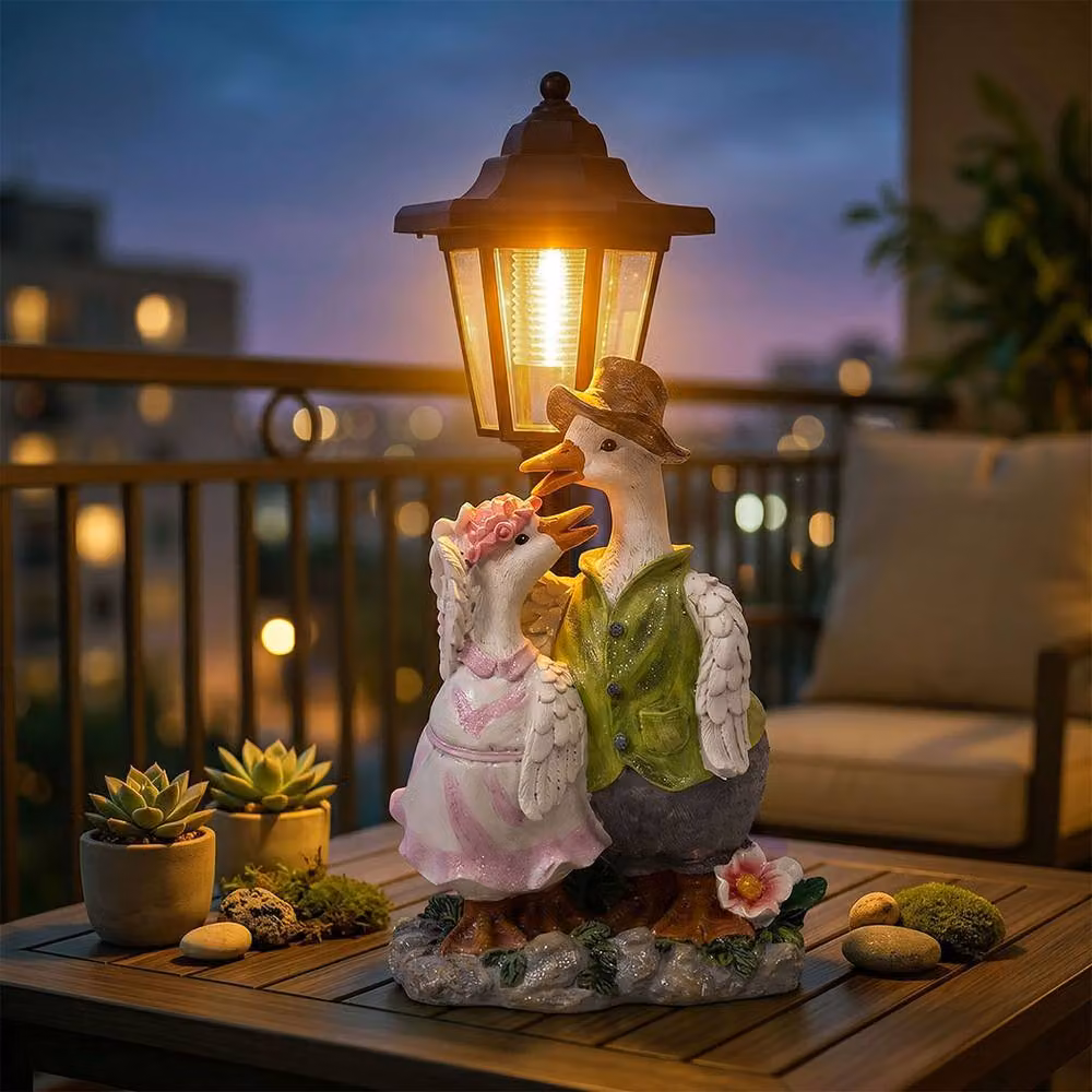 Emitto Green Solar Duck Garden Ornament with LED Light – 3