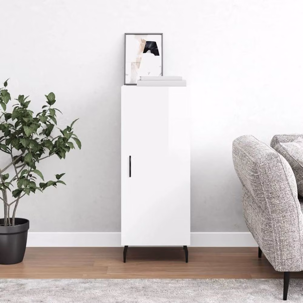 Berkfield Home High Gloss White Modern Sideboard, W/D/H: 34.5 x 34 x 90 cm – 2