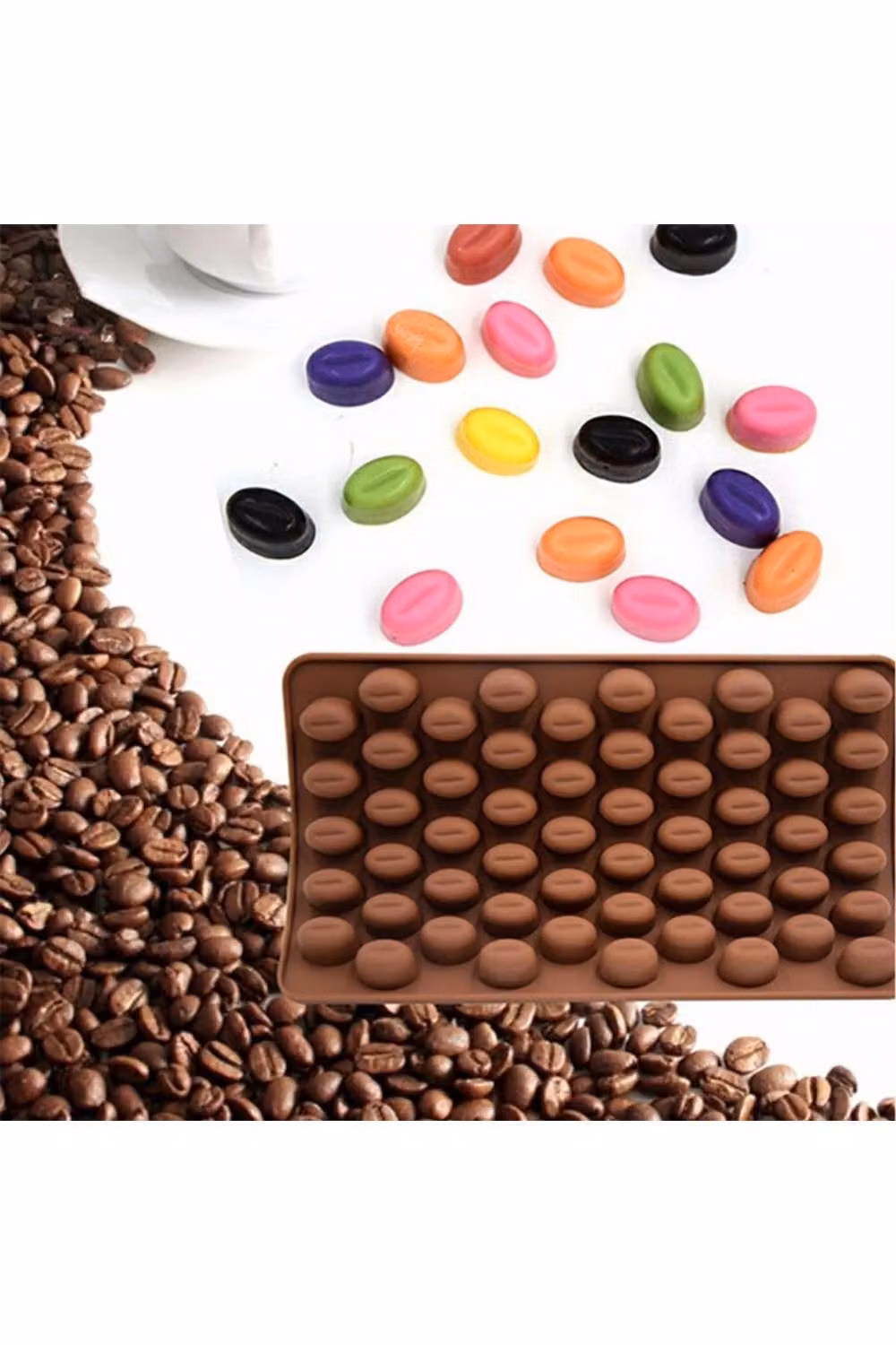 KDMD 55 Mini Coffee Bean Silicone Baking Mould in Brown – 4