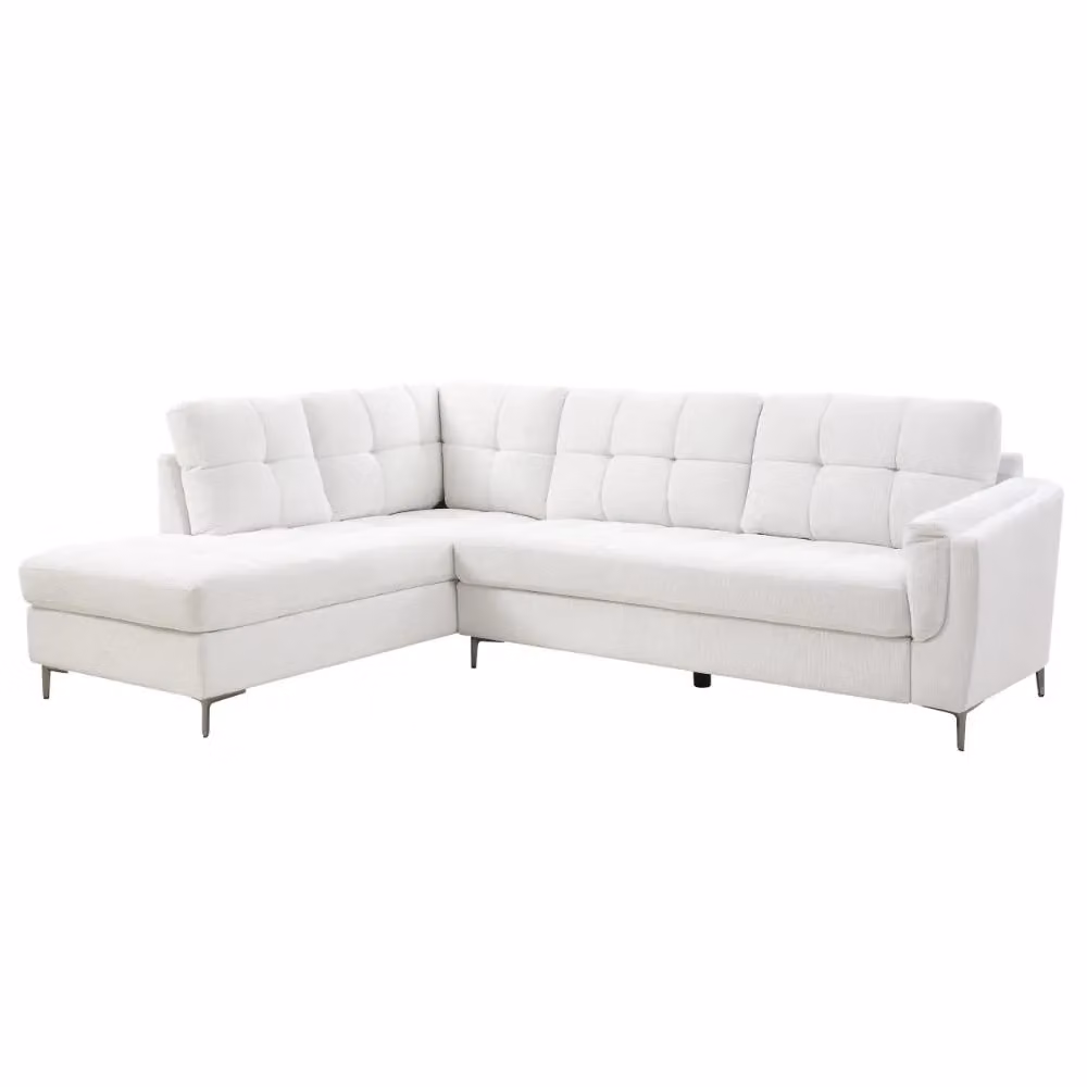 Home Detail Rose Left-Hand Corner Sofa in Cream with Scatter Cushions – 2