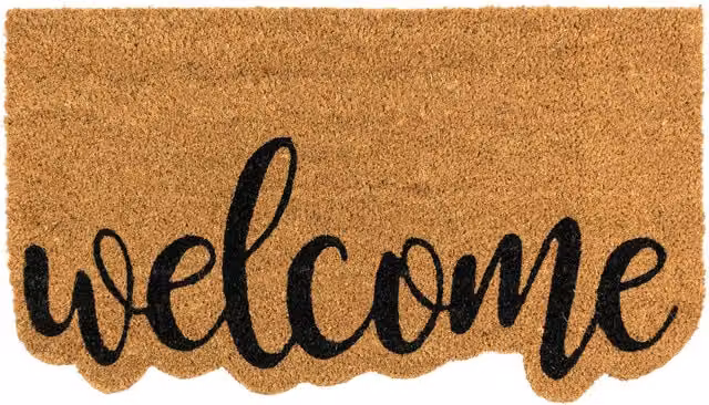 JVL Brown Coir Rectangular Entrance Doormat with Natural Rubber Backing, W: 40 cm, D: 70 cm – 1