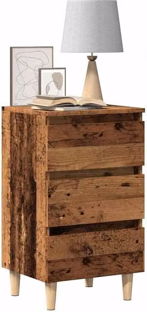 Berkfield Home Bedside Cabinet in Old Wood Brown, W/D/H: 40 x 35 x 69 cm – 1